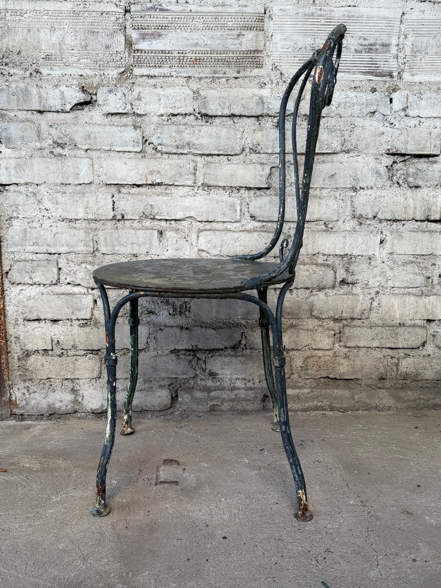 Pair Of Napoleon III Period Iron Chairs. -photo-1