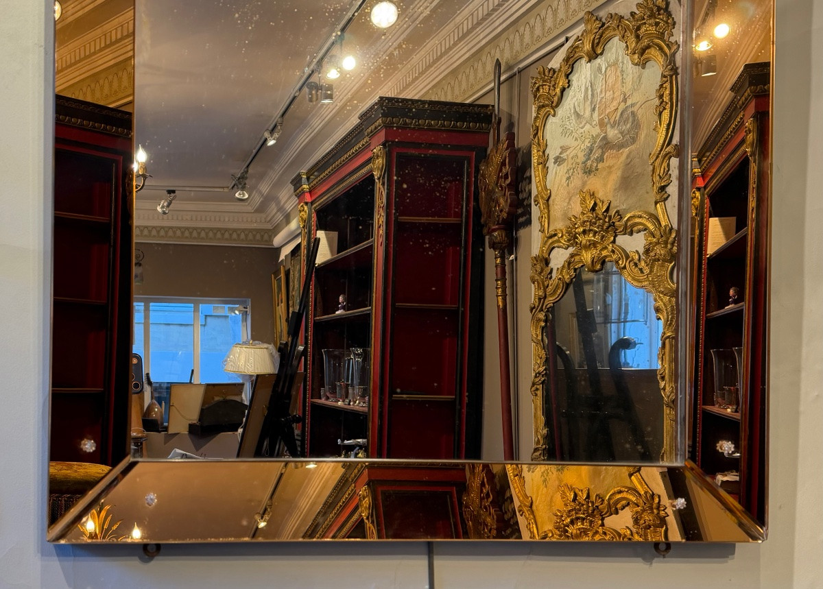 1960s Glass Mirror. -photo-3