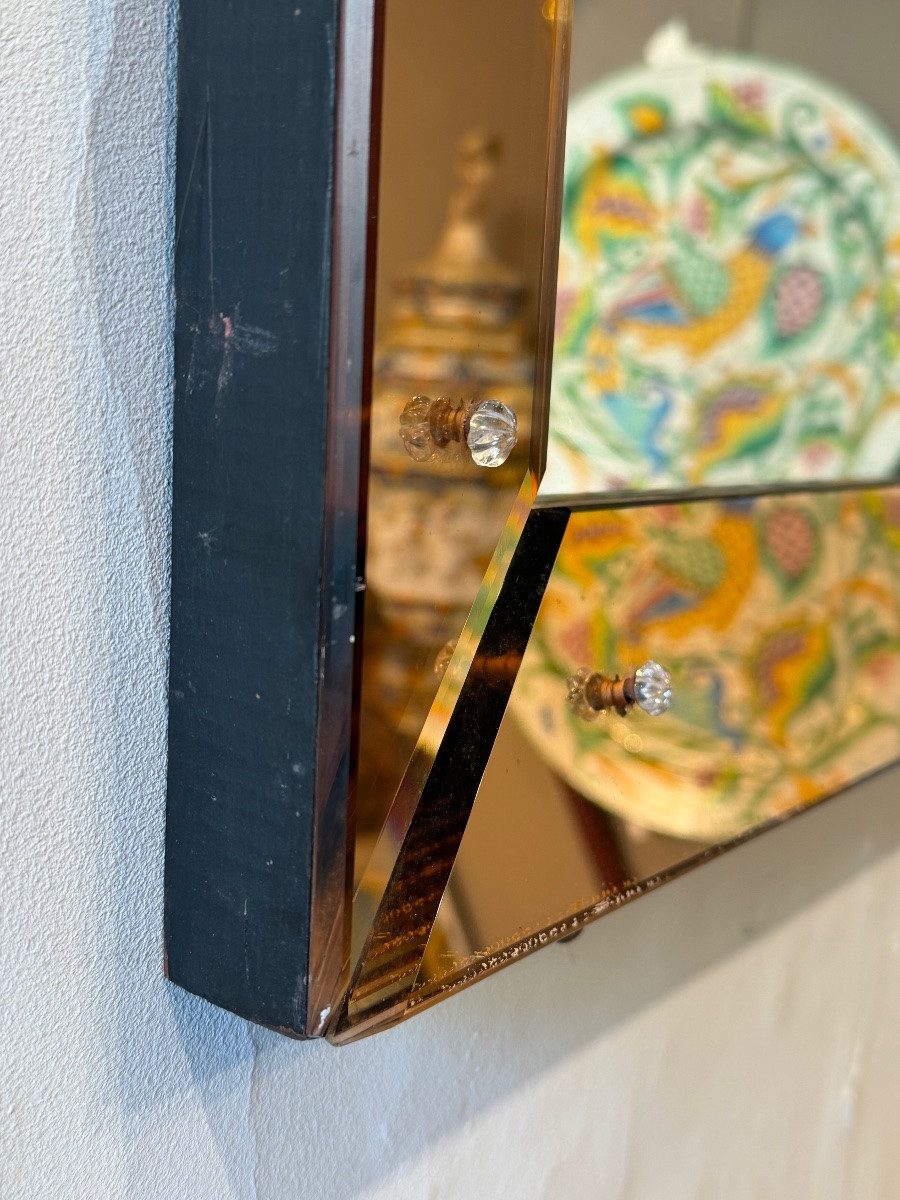 1960s Glass Mirror. -photo-3