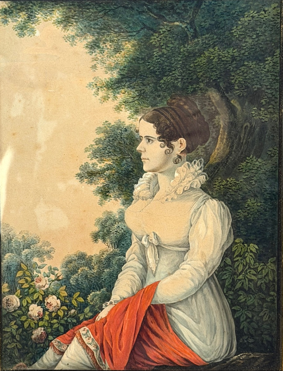 Portrait d’une dame de qualité vers 1800. -photo-3