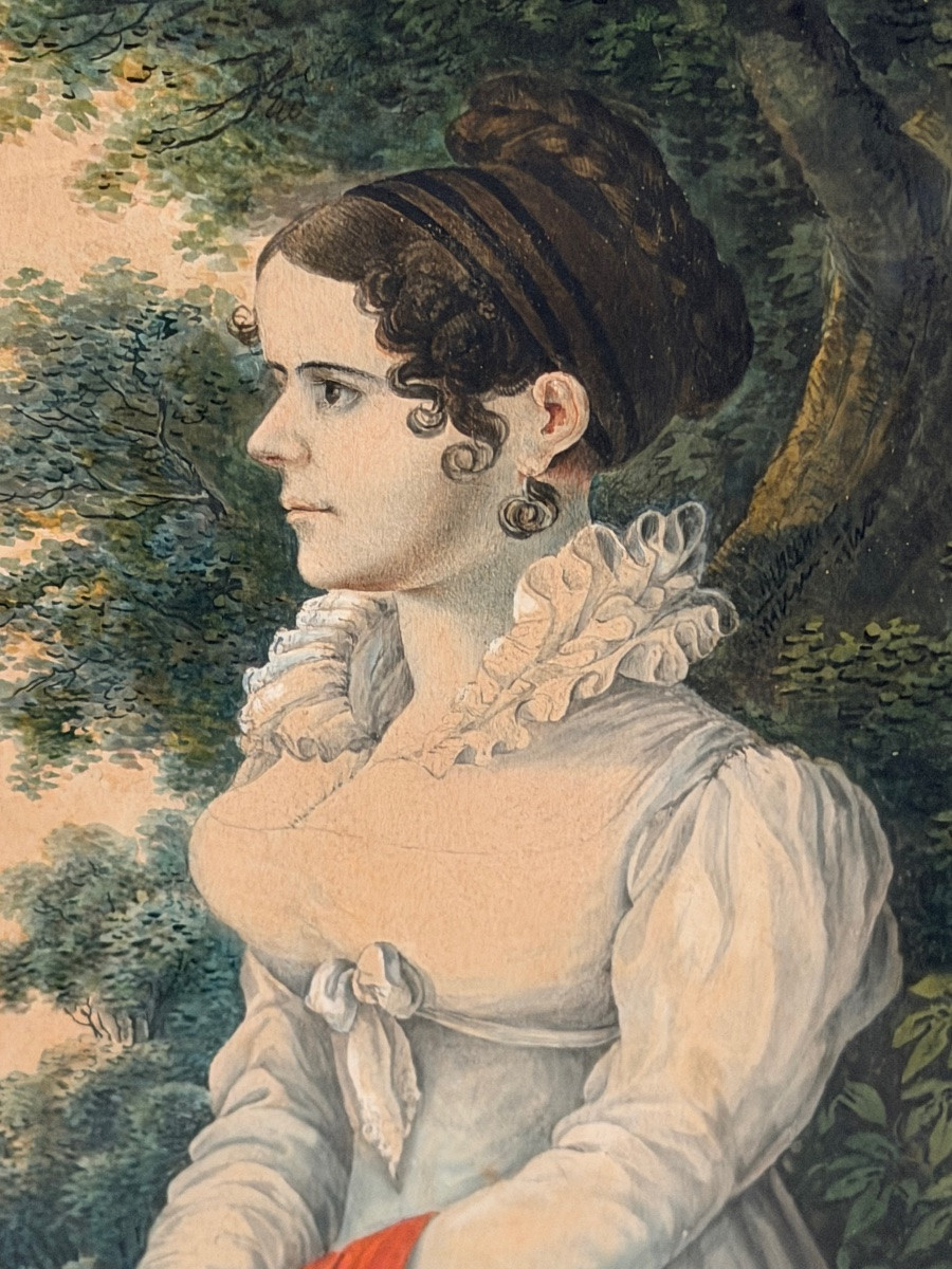 Portrait d’une dame de qualité vers 1800. -photo-4