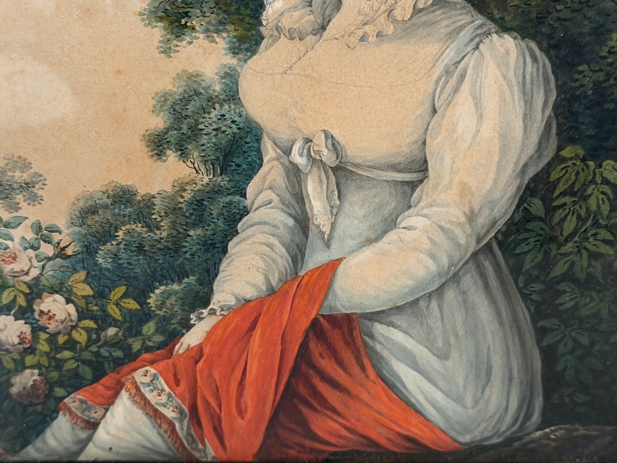Portrait d’une dame de qualité vers 1800. -photo-2