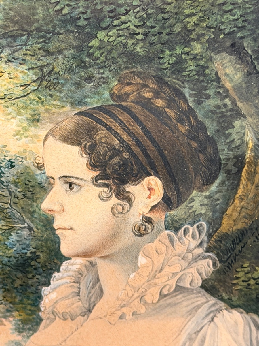 Portrait d’une dame de qualité vers 1800. -photo-3