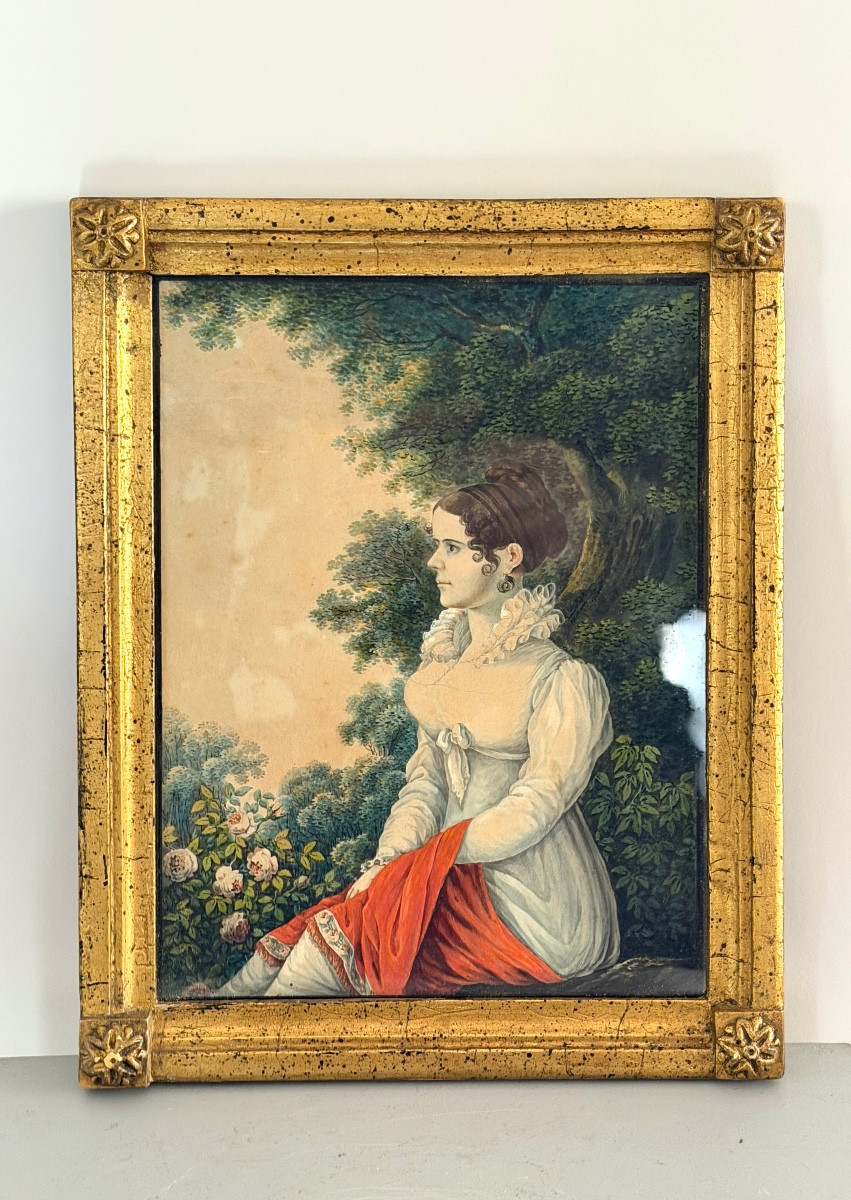 Portrait d’une dame de qualité vers 1800. 