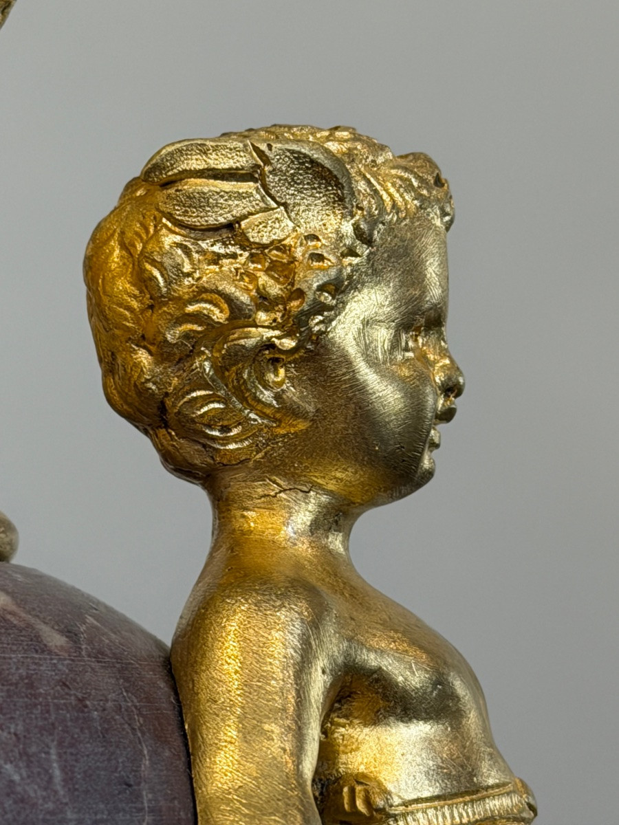 Pair Of Marble And Gilt Bronze Cassolette From The 1880's.-photo-6