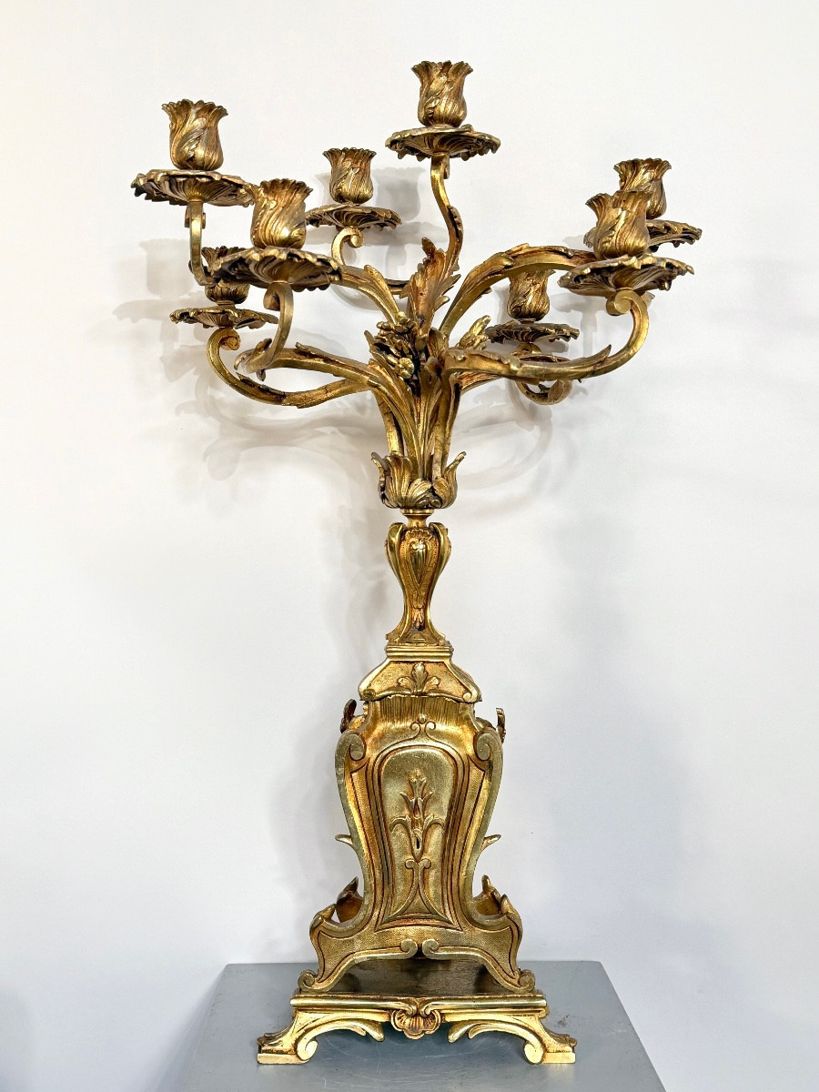 Paire de candélabres de style Louis XV. -photo-4