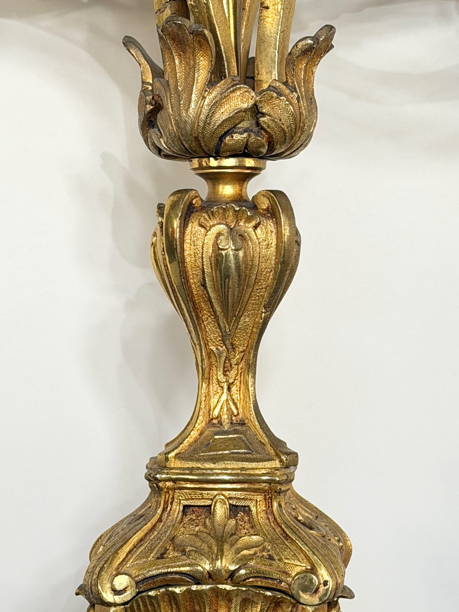 Paire de candélabres de style Louis XV. -photo-2