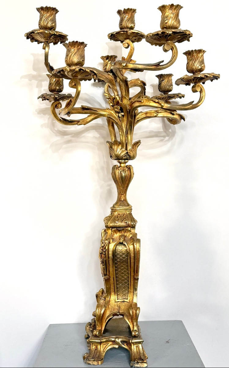 Paire de candélabres de style Louis XV. -photo-8