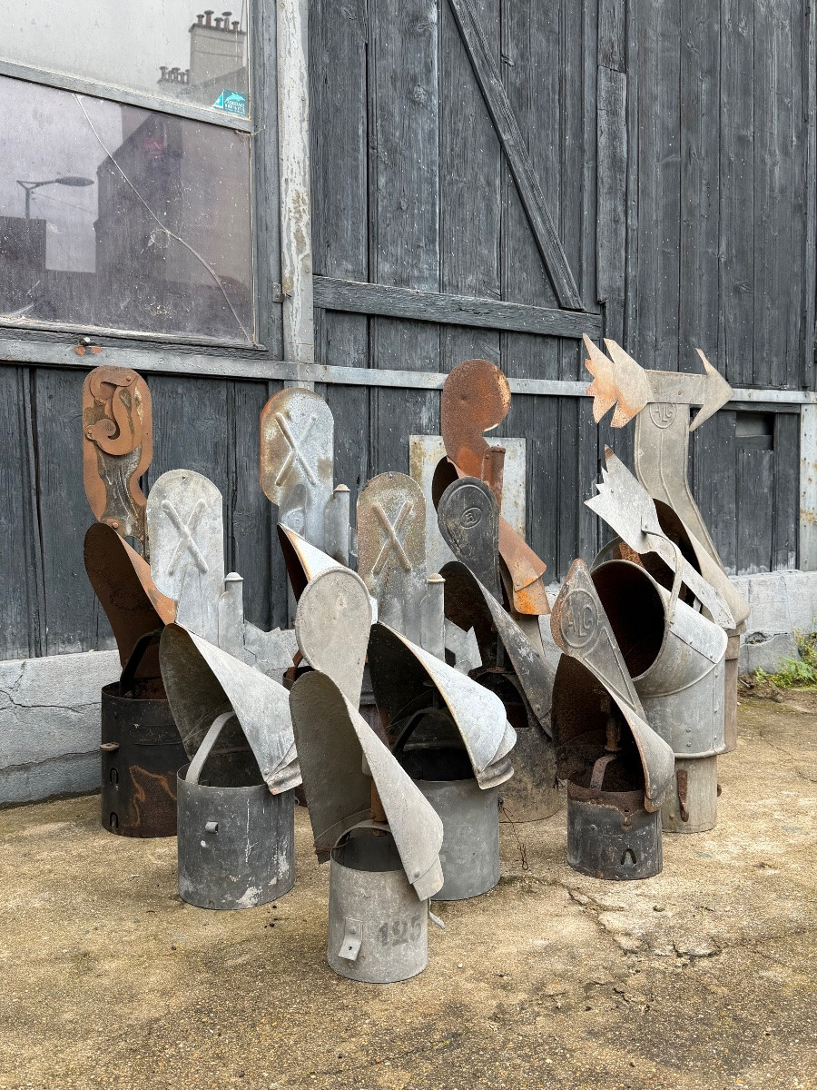 Set Of Zinc Weather Vanes.-photo-3