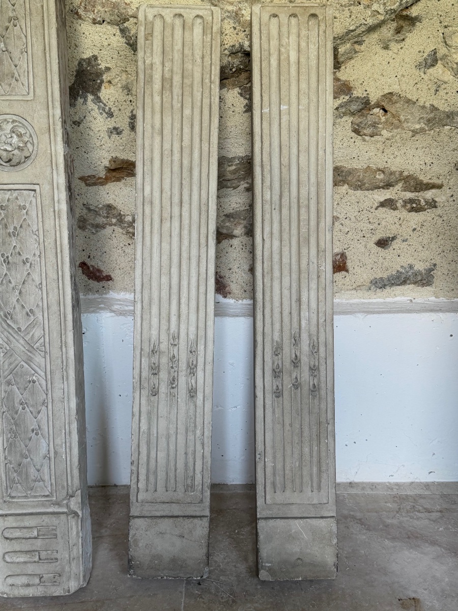 Louis XVI Period Mantel In Natural Stone.-photo-2
