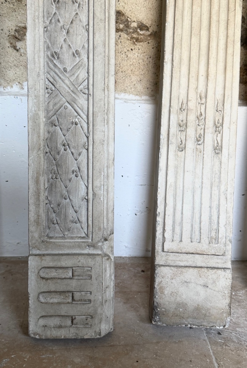 Louis XVI Period Mantel In Natural Stone.-photo-3