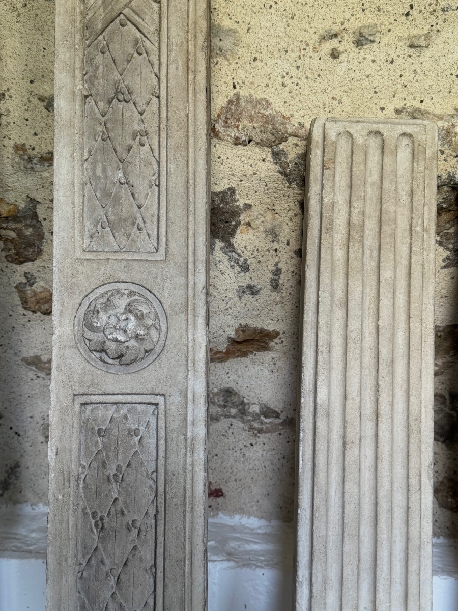 Louis XVI Period Mantel In Natural Stone.-photo-4