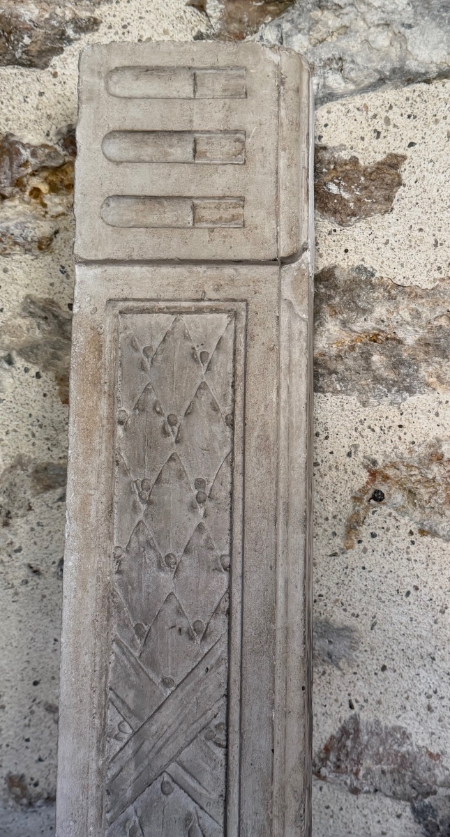 Louis XVI Period Mantel In Natural Stone.-photo-1