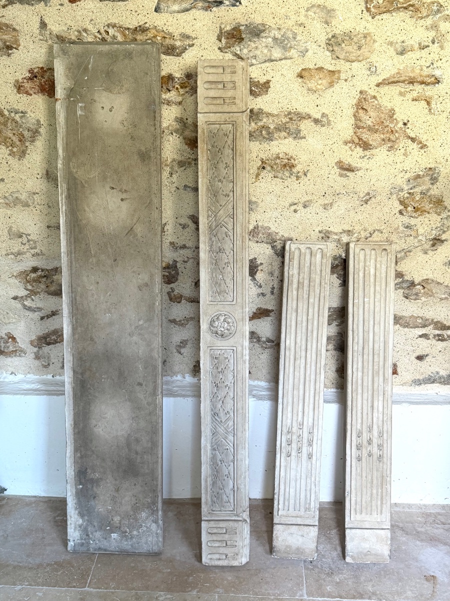 Louis XVI Period Mantel In Natural Stone.