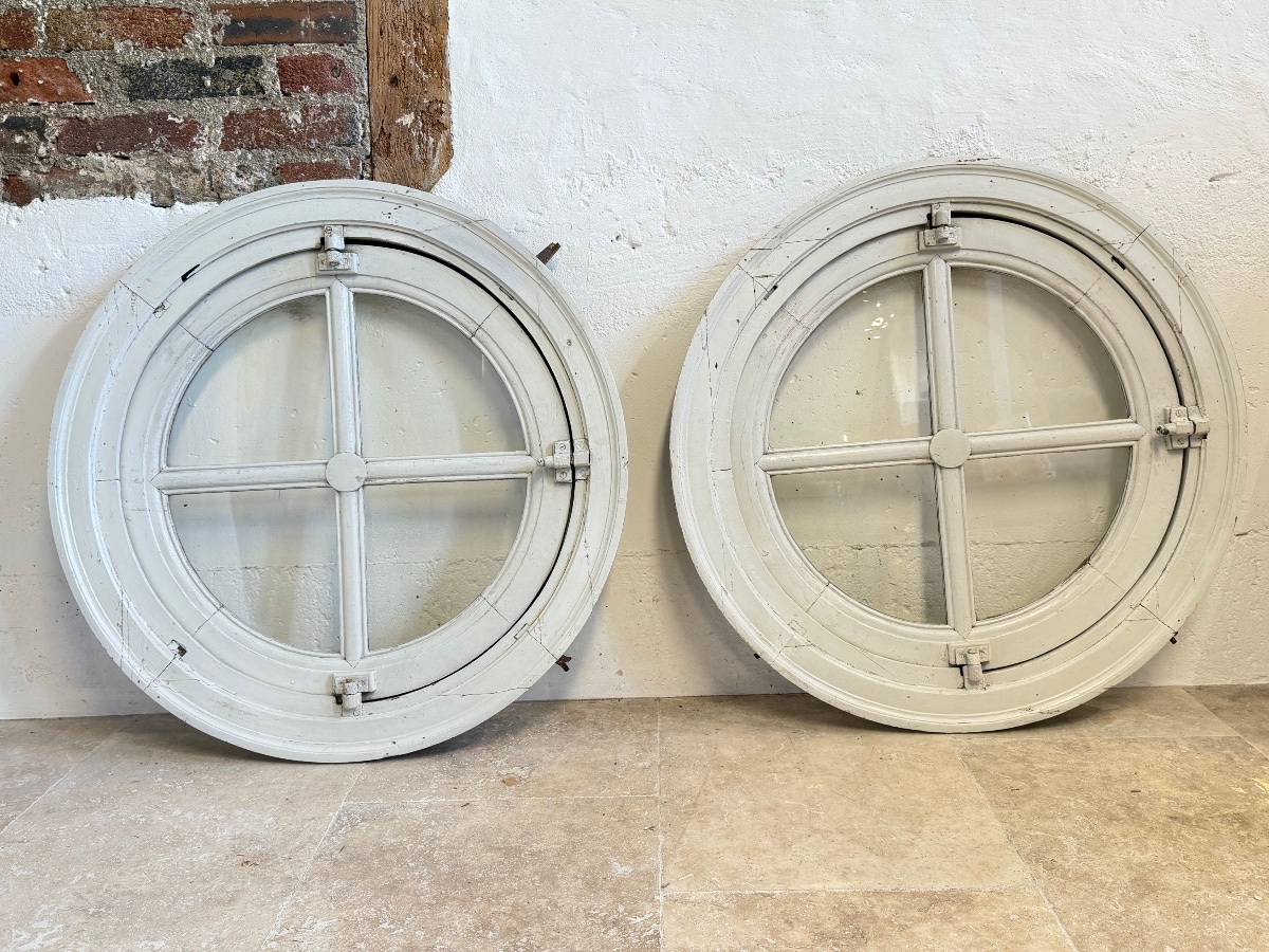Pair Of Tilting Bull's-eye Windows. 
