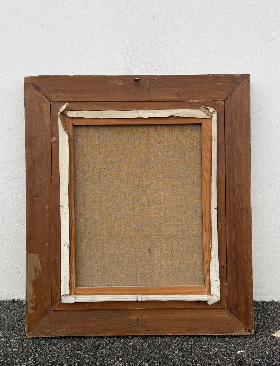 Tableau scène Bretonne signé R.HOUY.  -photo-6