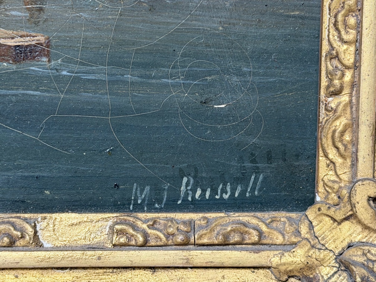 Oil On Canvas, Signed Mj Russell. -photo-6