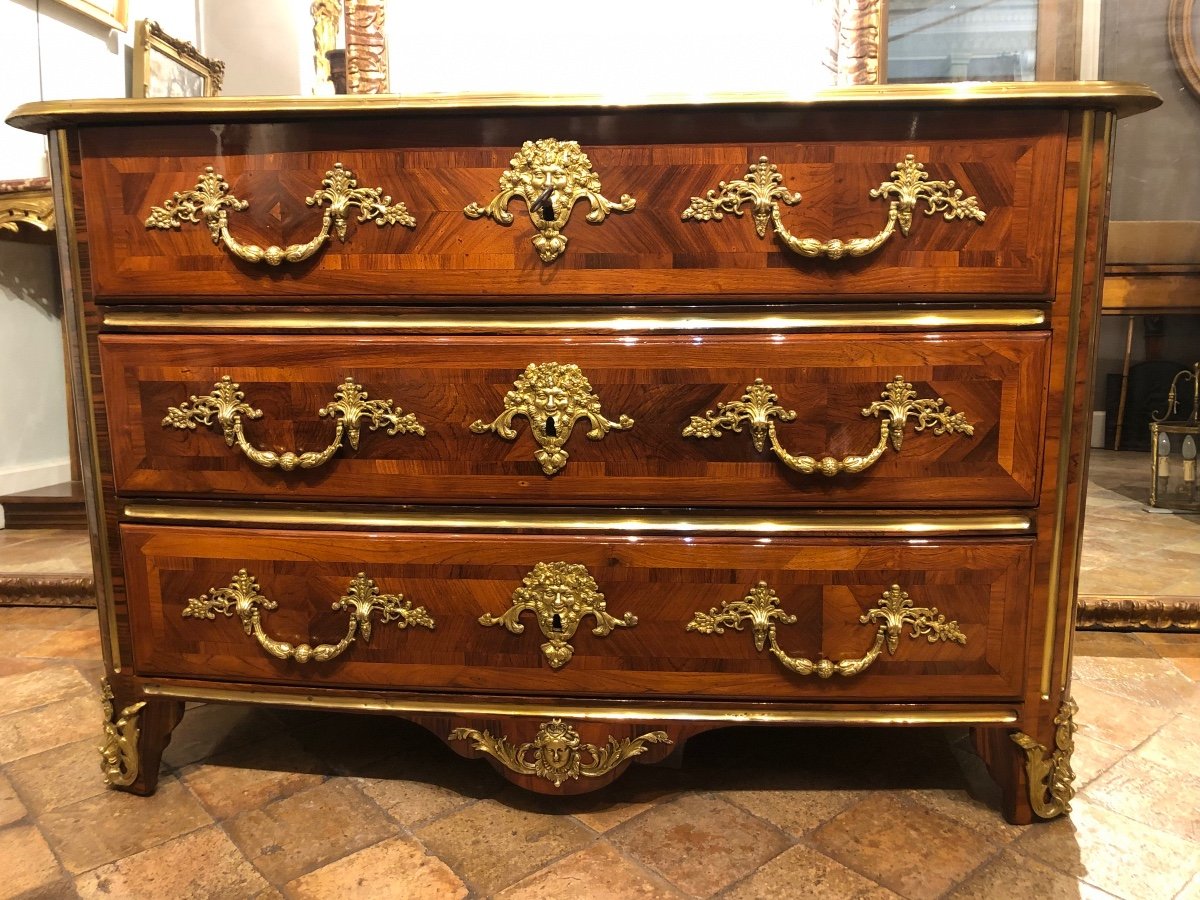 Louis XIV Period Chest Of Drawers In Marquetry.-photo-3