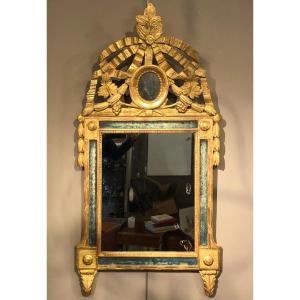 Louis XVI Period Mirror In Golden Wood. 