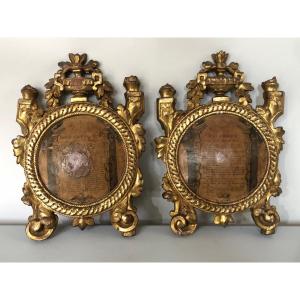 Pair Of Gilded Wood Frames From Louis XVI Period. 