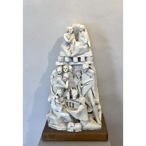Ceramic Representing A Nativity Scene Signed Correhia. 