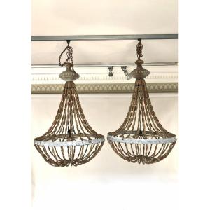 Pair Of Directoire-style "hot Air Balloon" .
