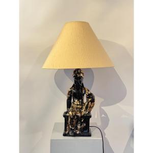 20th Century Chinese Earthenware Lamp.