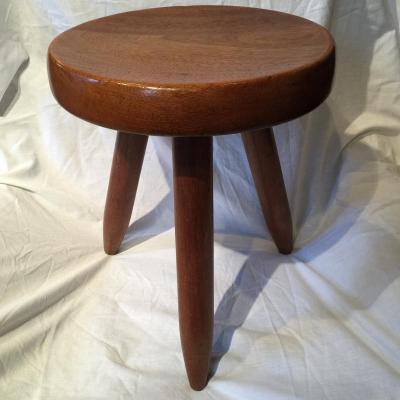 High Stool By Charlotte Perriand Mahogany.