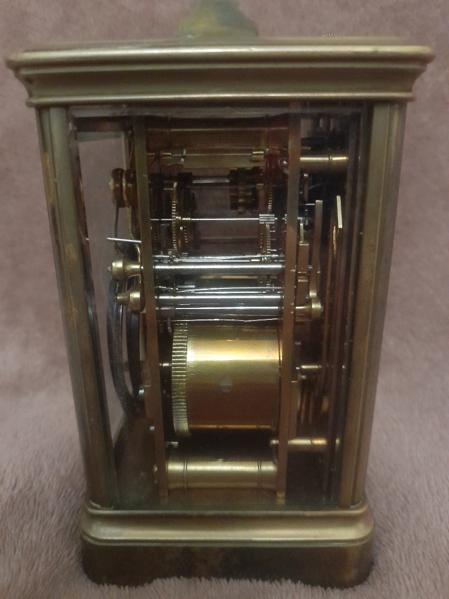 Rare grande sonnerie Pendulette ou pendule d'Officier De Voyage Epoque Fin XIXeme Siecle-photo-2