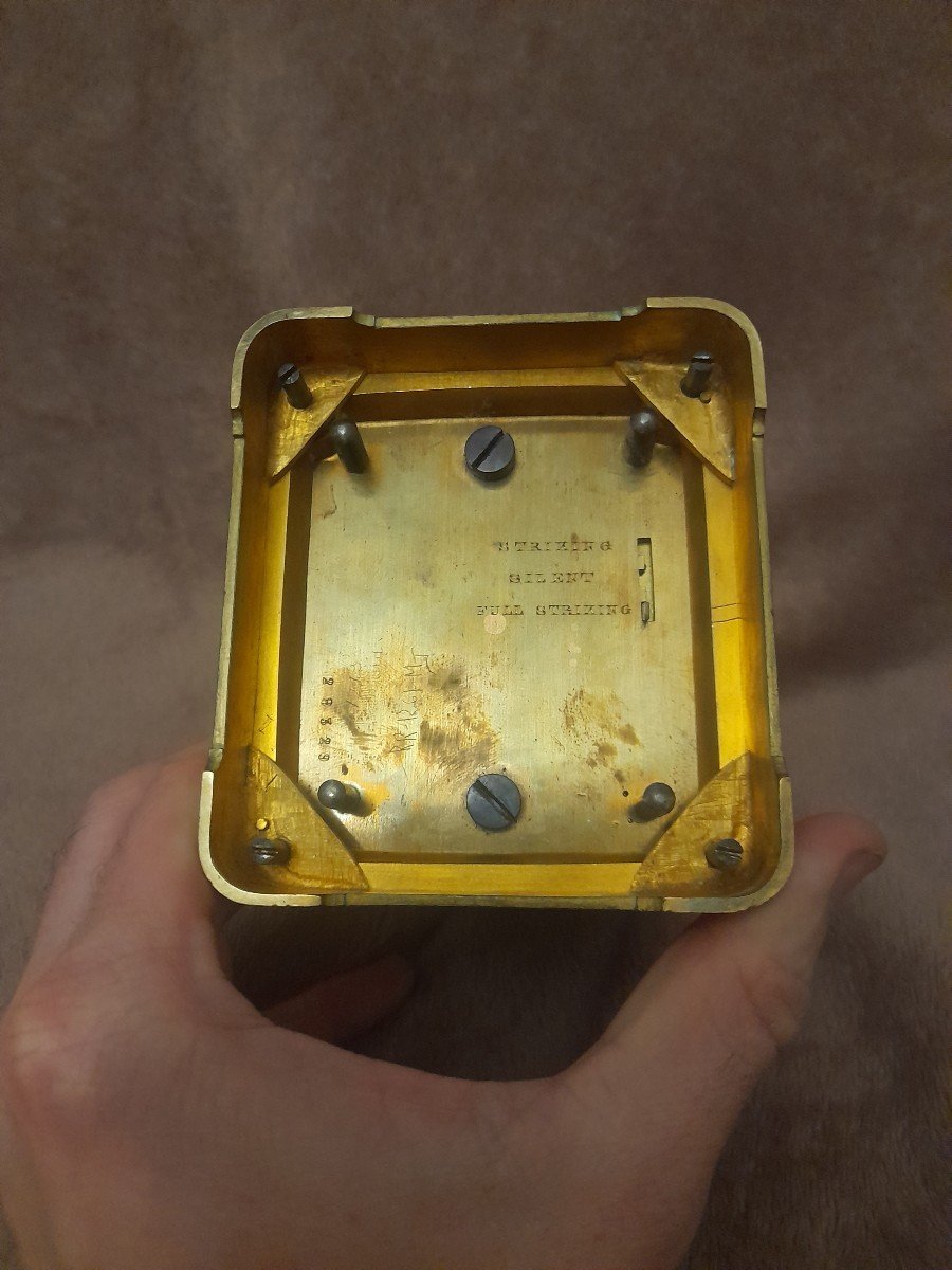 Rare grande sonnerie Pendulette ou pendule d'Officier De Voyage Epoque Fin XIXeme Siecle-photo-4