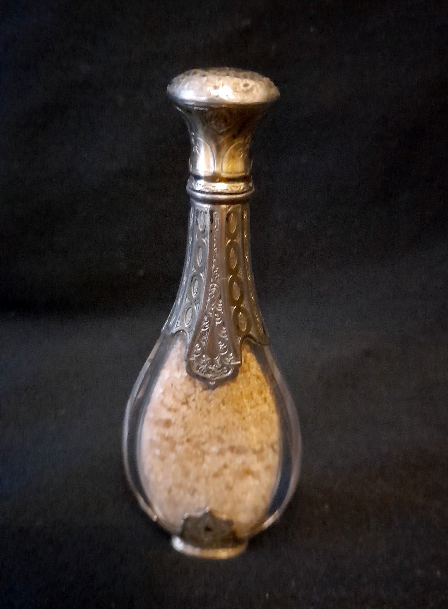 Scented Salt Bottle Silver Frame 19th Century Period