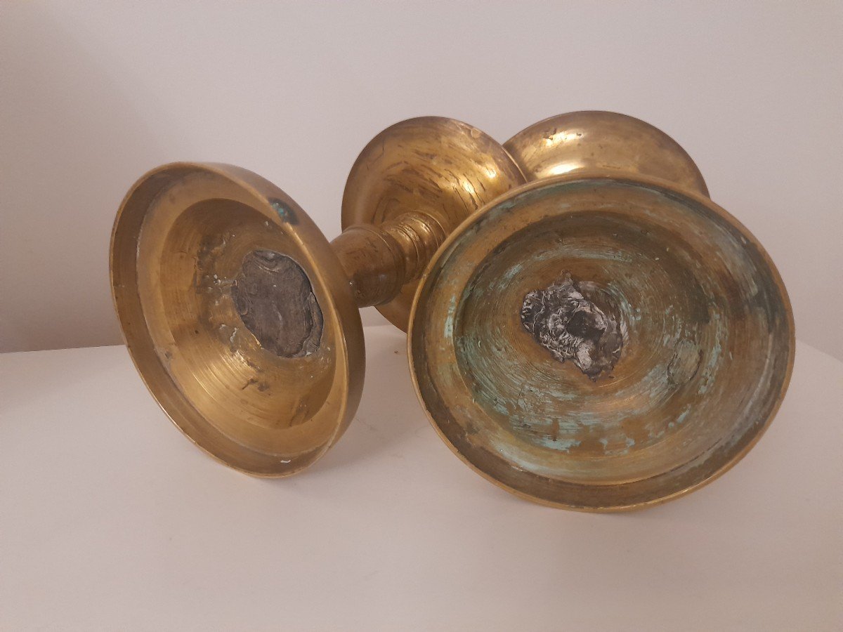 Pair Of Dutch Disc Candlesticks "heemskerk" Period 17th Century-photo-2