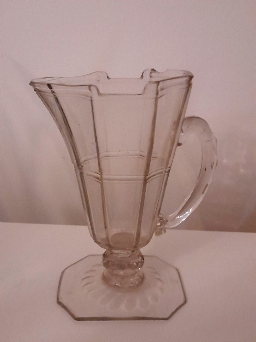 Aiguiere Casque Hanap Verre De Bohème Art Populaire Epoque XVIIIeme Siee