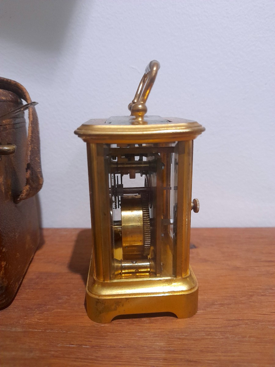 Miniature Officer's Travel Clock With Gift Box, Late 19th Century-photo-1