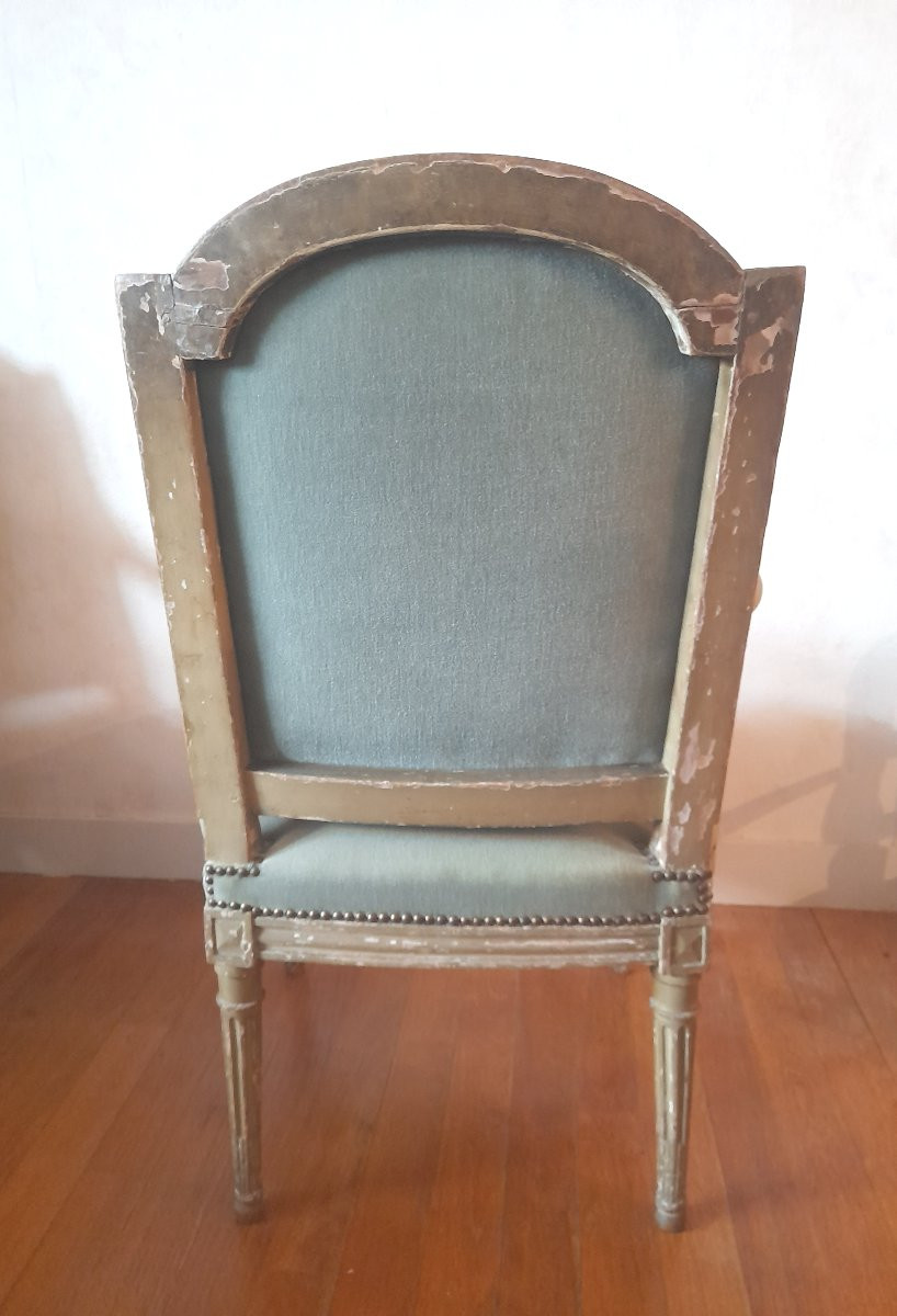 Pair Of Armchairs Stamped Henri Jacob Louis XVI 16 Period 18th Century 18th -photo-3