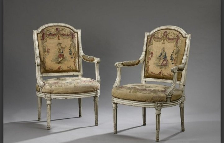 Pair Of Armchairs Stamped Henri Jacob Louis XVI 16 Period 18th Century 18th -photo-1