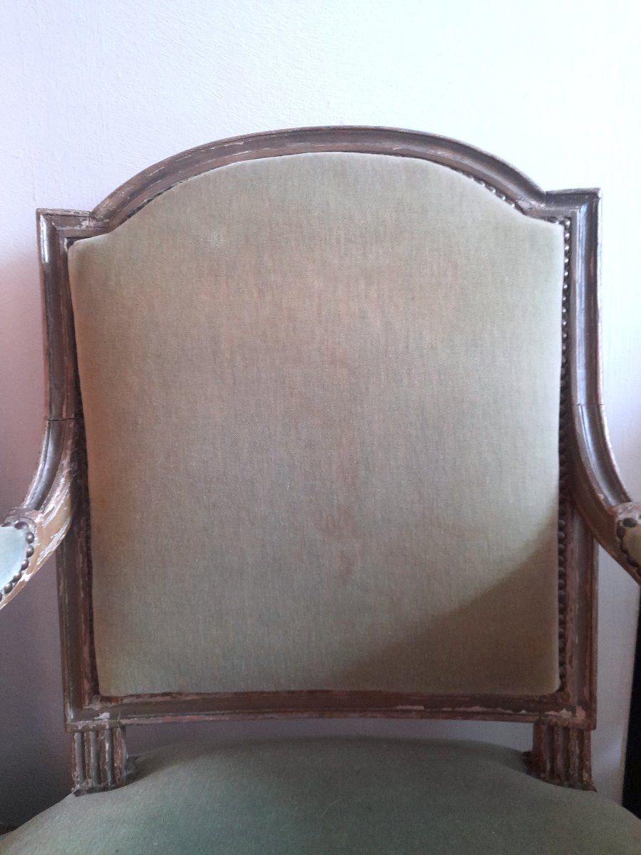Pair Of Armchairs Stamped Henri Jacob Louis XVI 16 Period 18th Century 18th -photo-4