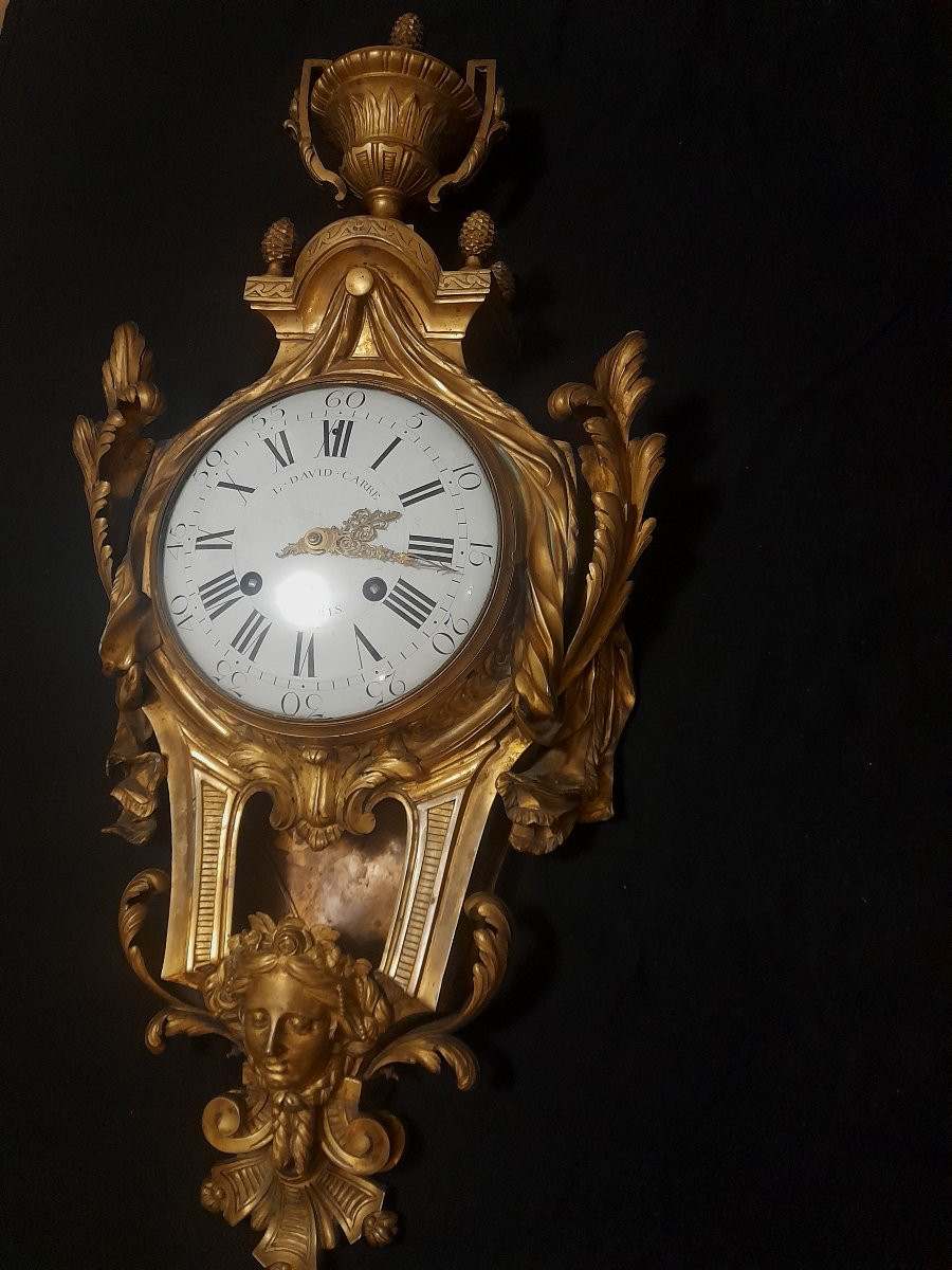Rare 18th Century Gilt Bronze Wall Clock 18 Pendulum Clock -photo-2