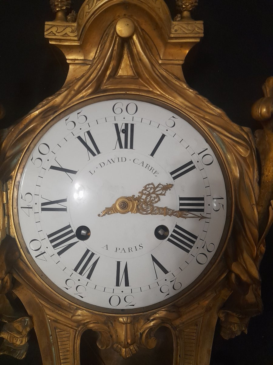 Rare 18th Century Gilt Bronze Wall Clock 18 Pendulum Clock -photo-3