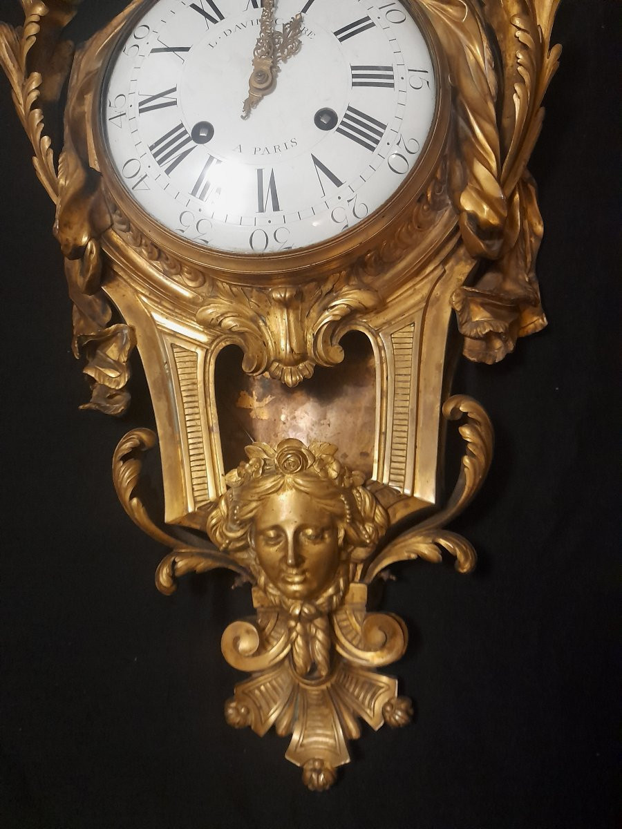 Rare 18th Century Gilt Bronze Wall Clock 18 Pendulum Clock -photo-4