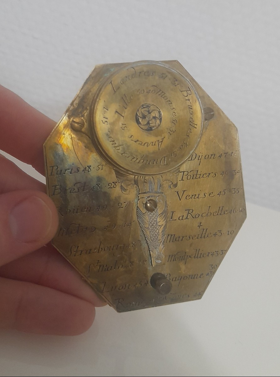Grand Cadran Solaire Boussole Signée Le Maire XVIII 18eme Siecle Scientifique Epoque Instrument-photo-1