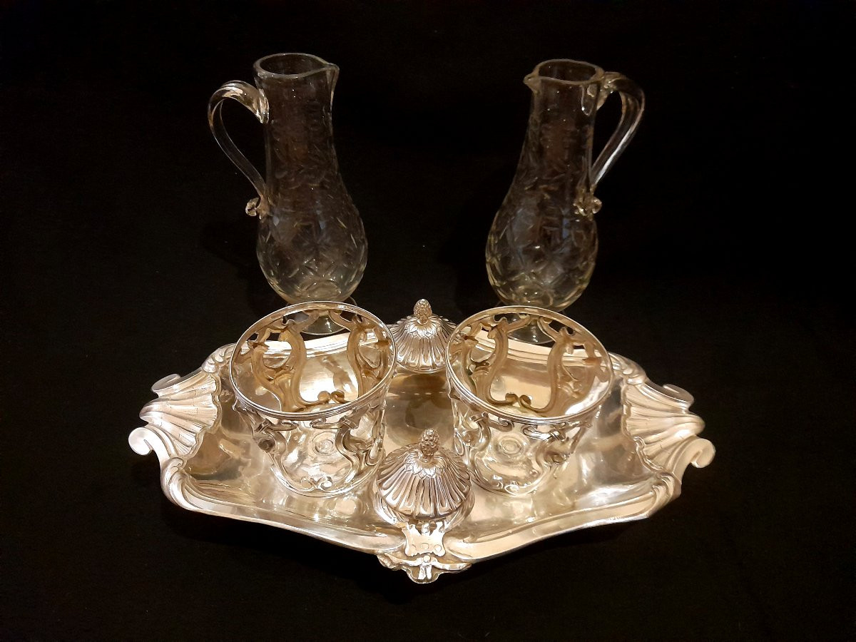 Solid Silver Oil And Vinegar Cruet, 18th And 18th Century, Fermiers Généraux Goldsmith Hallmarks -photo-3