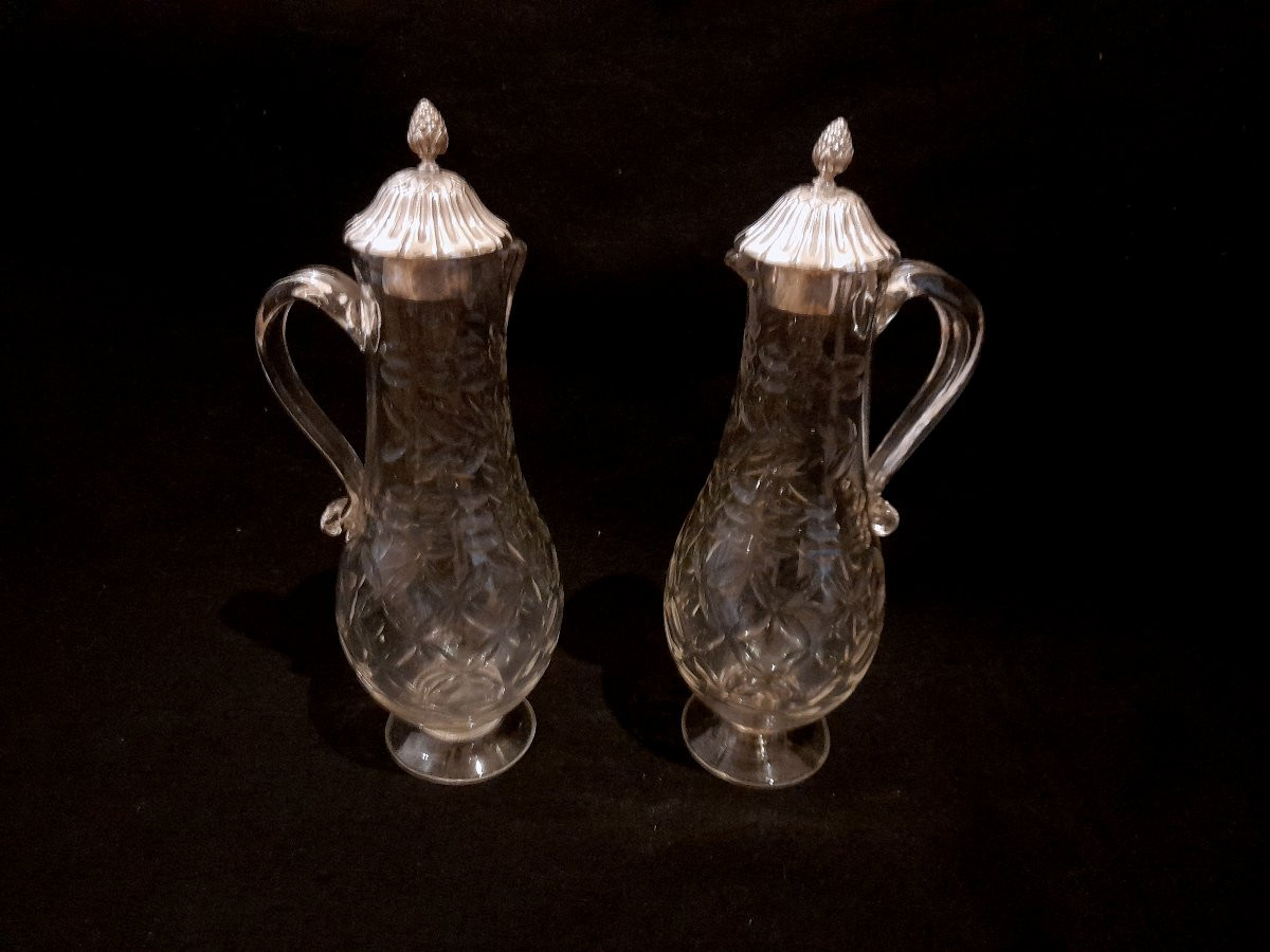 Solid Silver Oil And Vinegar Cruet, 18th And 18th Century, Fermiers Généraux Goldsmith Hallmarks -photo-5