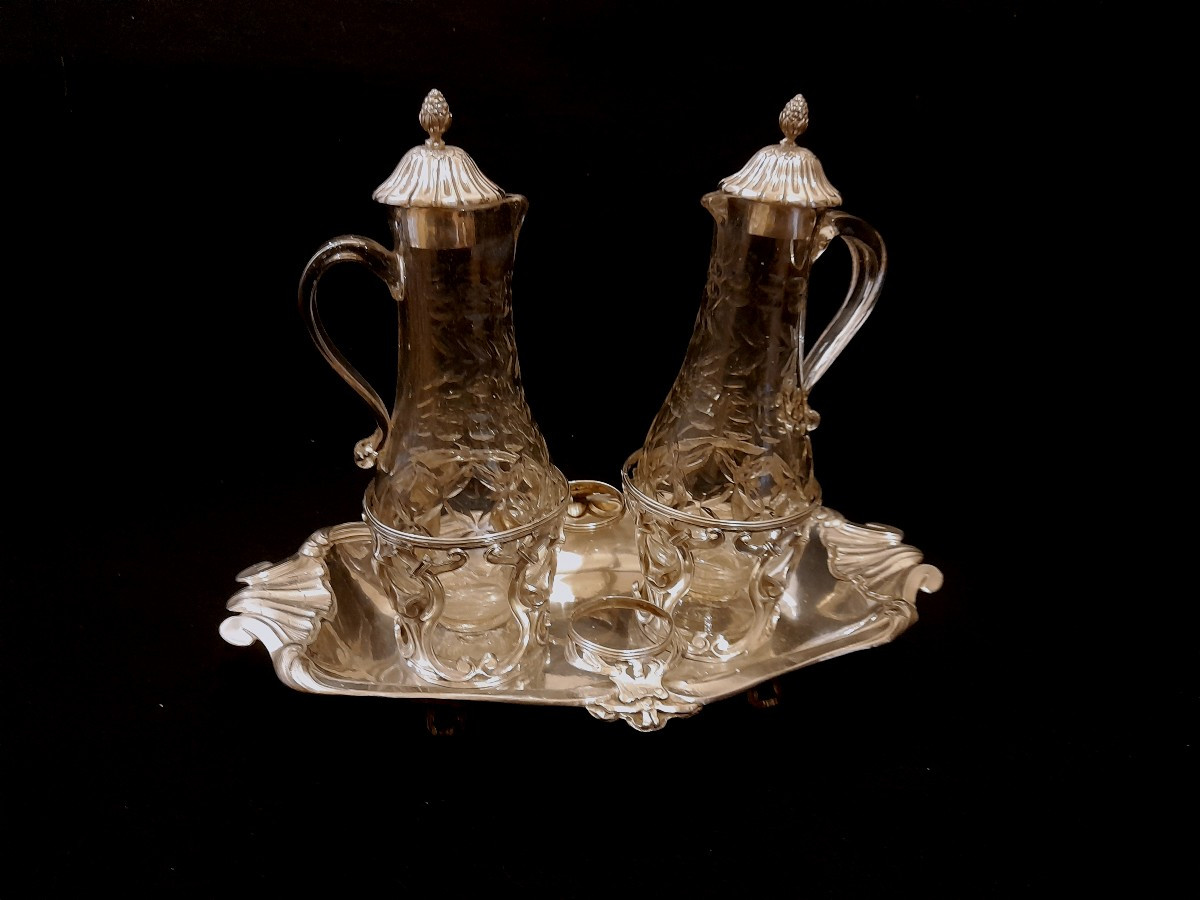 Solid Silver Oil And Vinegar Cruet, 18th And 18th Century, Fermiers Généraux Goldsmith Hallmarks 