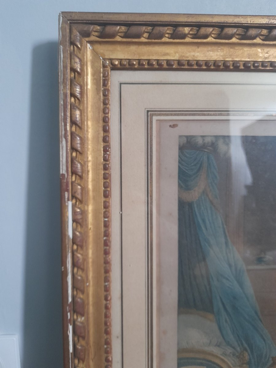 Antique Frame From The Louis XVI Period, Gilded With 18th Century Leaf, 18th Century -photo-4