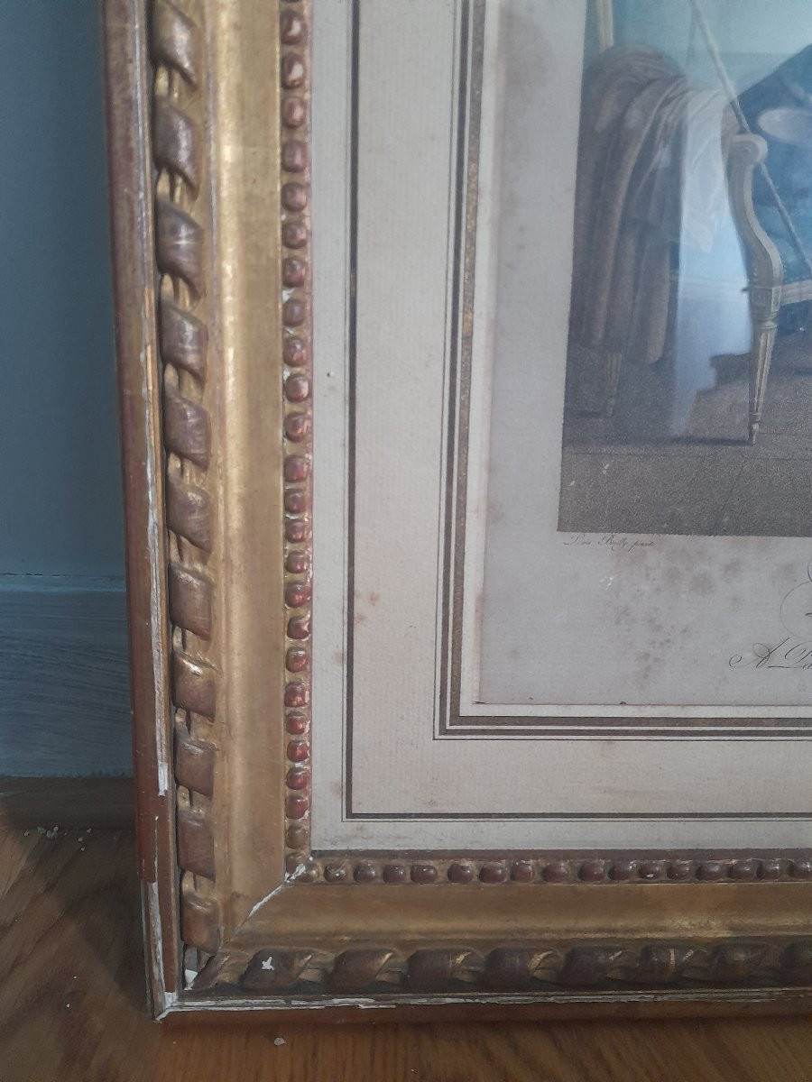 Antique Frame From The Louis XVI Period, Gilded With 18th Century Leaf, 18th Century -photo-3