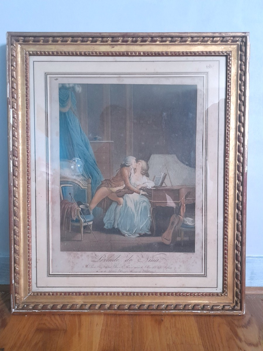 Antique Frame From The Louis XVI Period, Gilded With 18th Century Leaf, 18th Century 