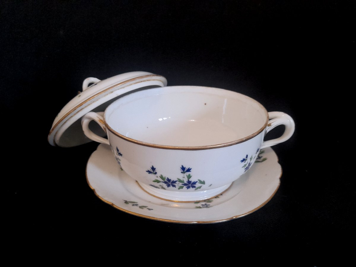 Ecuelle à bouillon porcelaine manufacture clignancourt comte de Provence epoque xviii 18eme-photo-4