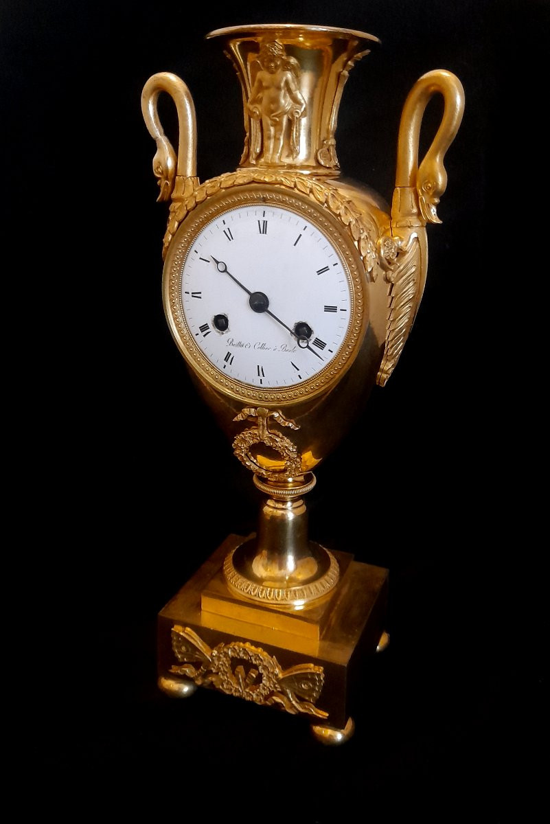 Gilded Bronze Vase Clock, Restoration Period -photo-2