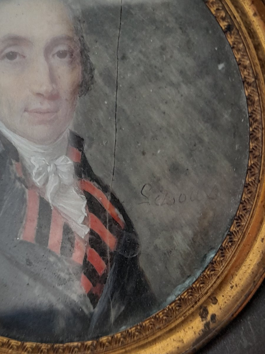 Miniature sur ivoire homme de qualité epoque directoire empire  -photo-3
